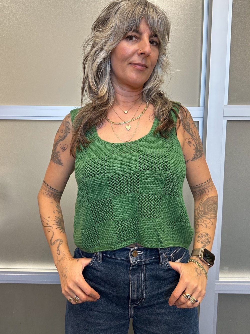 Curator SF Knit Tank top in Green